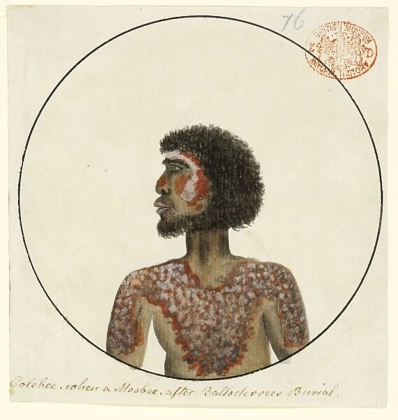 Portrait of an Aboriginal man named Colebee, decorated for a