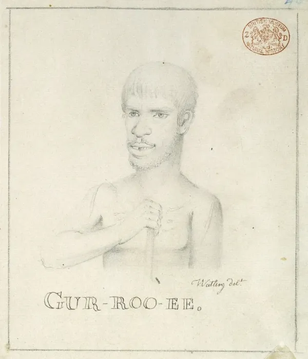 Framed Print : Portrait of an Aboriginal man named Gur-roo-ee Framed Print : Portrait of an Aboriginal man named Gur-roo-ee