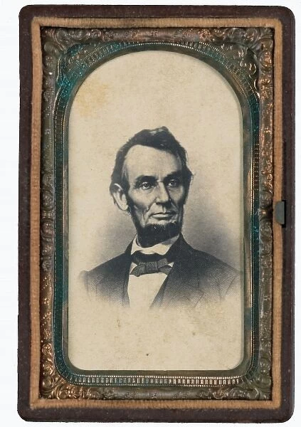 Portrait of Abraham Lincoln in thermoplastic case