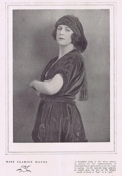 Portrait of the actress Clarice Mayne, London, 1922