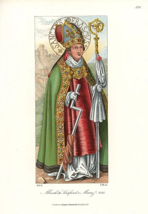 Framed Print : Portrait of Albert of Brandenburg as St Erasmus, 1510-1550 Framed Print : Portrait of Albert of Brandenburg as St Erasmus, 1510-1550