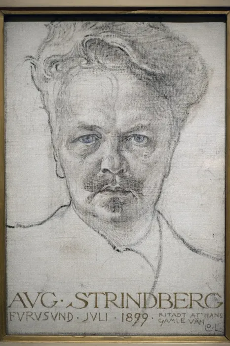 Framed Print : Portrait of August Strindberg (1849-1912) by Carl Larsson Framed Print : Portrait of August Strindberg (1849-1912) by Carl Larsson