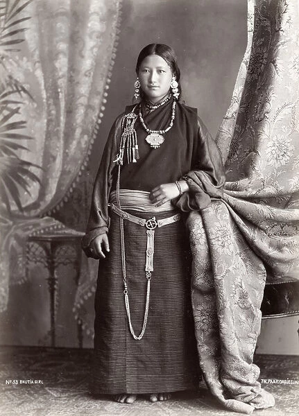 Portrait of Bhutia girl, India