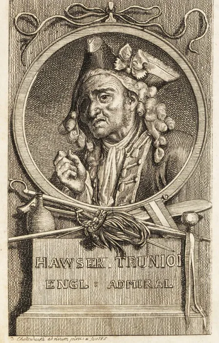 Framed Print : Portrait of Commodore Hawser Trunnion from Peregrine Pickle Framed Print : Portrait of Commodore Hawser Trunnion from Peregrine Pickle