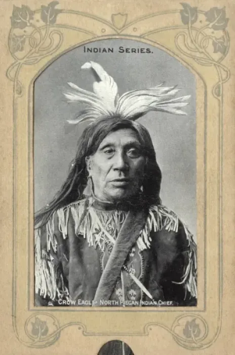 Framed Print : Portrait of Crow Eagle, North Piegan Indian Chief Framed Print : Portrait of Crow Eagle, North Piegan Indian Chief