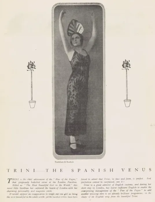 Framed Print : Portrait of the dancer Trini, the Spanish Venus, London, 192 Framed Print : Portrait of the dancer Trini, the Spanish Venus, London, 192