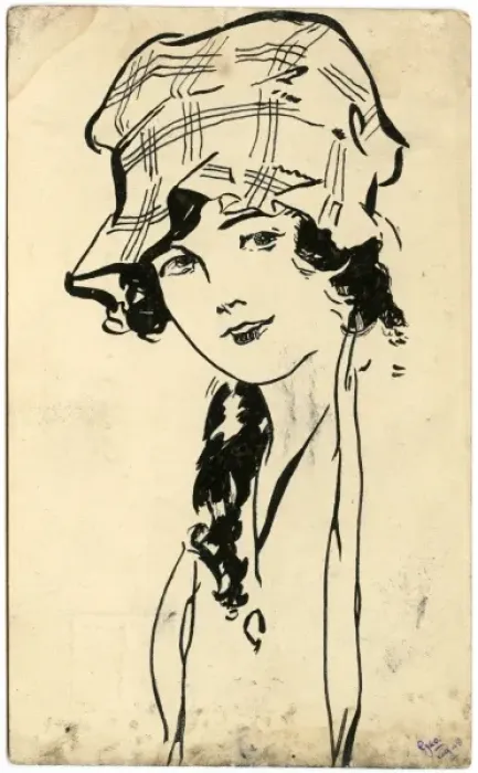 Framed Print : Portrait of a girl on a postcard by George Ranstead Framed Print : Portrait of a girl on a postcard by George Ranstead