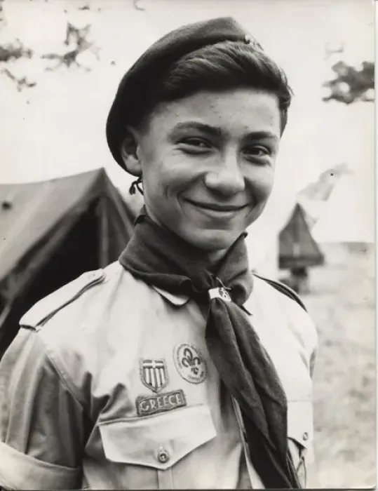 Framed Print : Portrait of a Greek boy scout at camp Framed Print : Portrait of a Greek boy scout at camp