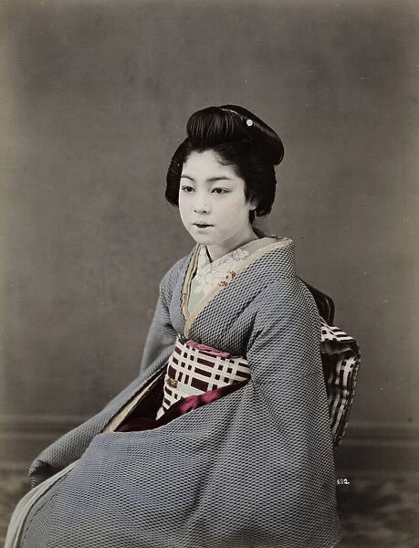 Portrait of a Japanese geisha. Vintage 19th century #23417918