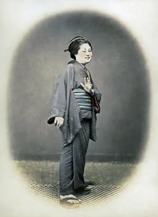 Framed Print : Portrait of a Japanese woman, Japan, circa 1870 Framed Print : Portrait of a Japanese woman, Japan, circa 1870