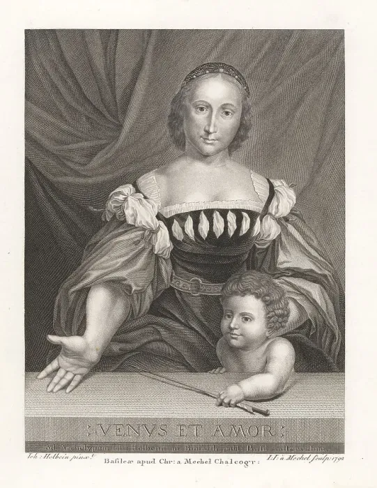 Framed Print : Portrait of Magdalena Offenburg as Venus with son Cupid Framed Print : Portrait of Magdalena Offenburg as Venus with son Cupid