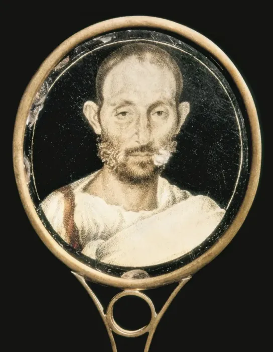 Framed Print : Portrait of a man on glass. Roman art. Glass Framed Print : Portrait of a man on glass. Roman art. Glass