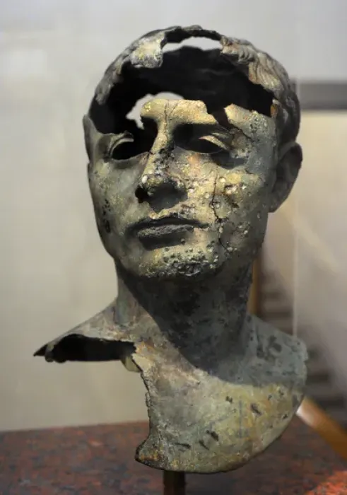 Framed Print : Portrait of a man. Roman work, early 1st century AD. Bronze Framed Print : Portrait of a man. Roman work, early 1st century AD. Bronze