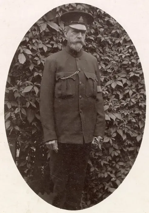 Framed Print : Portrait of a man in uniform, WW1, possibly serving as a special constable. Date: 1916 Framed Print : Portrait of a man in uniform, WW1, possibly serving as a special constable. Date: 1916
