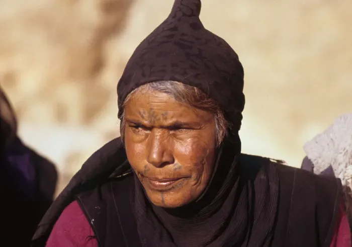 Framed Print : Portrait of mature Bedhouin Syrian woman with facial tattoos Framed Print : Portrait of mature Bedhouin Syrian woman with facial tattoos
