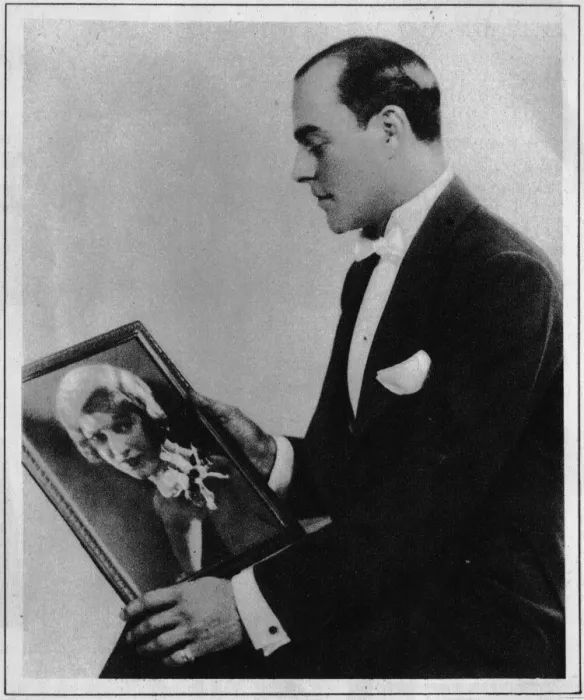 Framed Print : A portrait of Maurice Mouvet, July 1925. In a reminiscent mood over a portrait of his Framed Print : A portrait of Maurice Mouvet, July 1925. In a reminiscent mood over a portrait of his