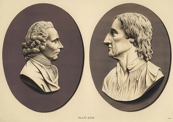 Portrait medallions of Joseph Priestley (L)
