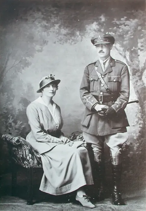 Framed Print : Portrait of an Officer of the Remounts Service with his wife Framed Print : Portrait of an Officer of the Remounts Service with his wife