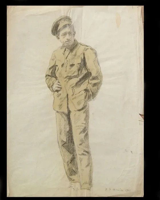 Framed Print : Portrait of a Private, by Percy Horton, WW1 Framed Print : Portrait of a Private, by Percy Horton, WW1