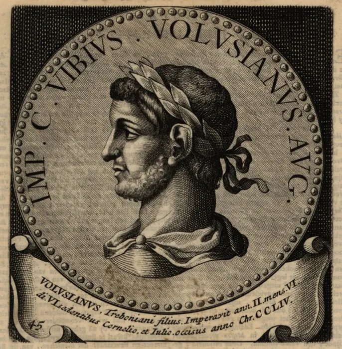 Framed Print : Portrait of Roman Emperor Volusian Framed Print : Portrait of Roman Emperor Volusian