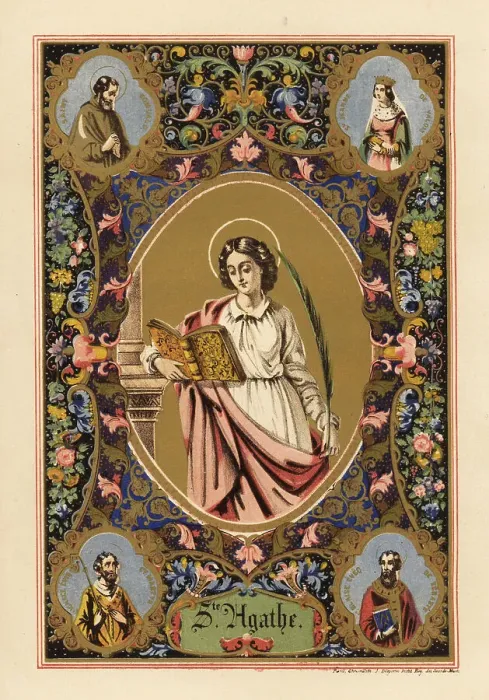 Framed Print : Portrait of Saint Agatha of Sicily, martyr and virgin