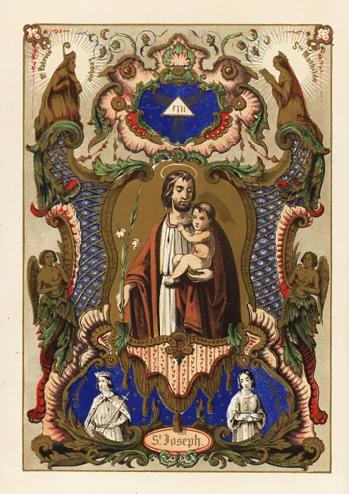 Framed Print : Portrait of Saint Joseph with the infant Jesus Framed Print : Portrait of Saint Joseph with the infant Jesus