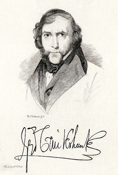 Portrait with Signature of Artist George Cruikshank