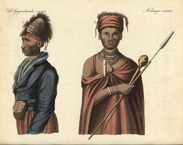 Portraits of Khoikhoi and Griqua men, South Africa