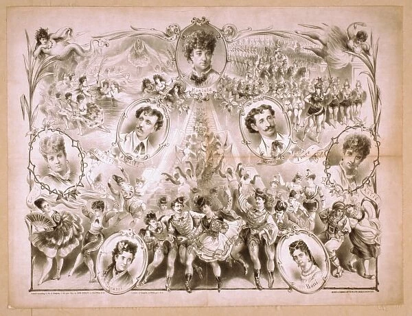 Portraits of Kiralfy family and lead dancers with scenes fro