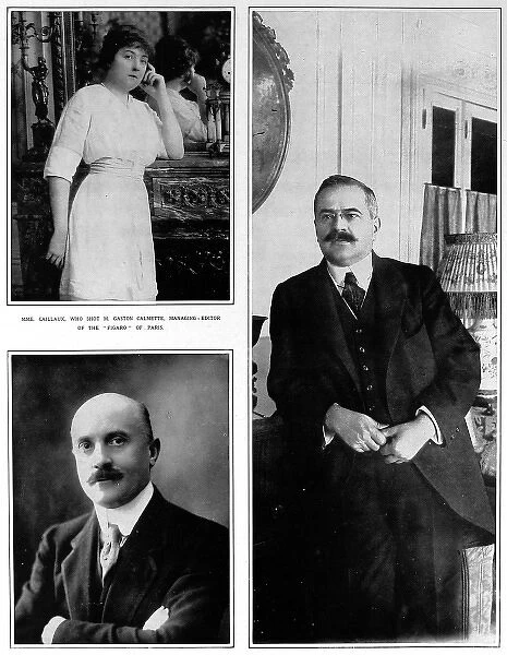 Portraits of Mme Caillaux, M. Joseph Caillaux and M. Gaston