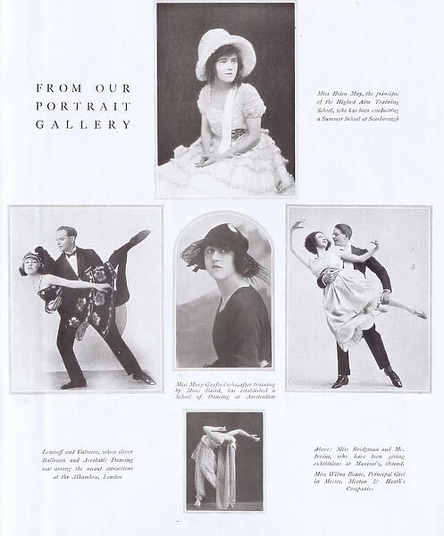 Portraits of various dancers