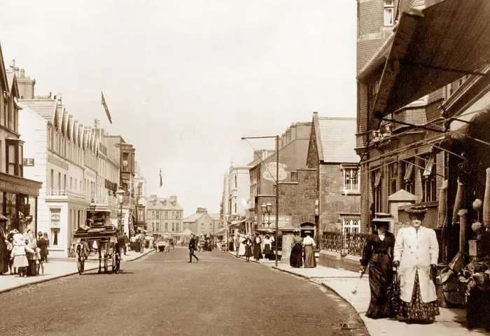 Framed Print : Portrush Main Street early 1900s Framed Print : Portrush Main Street early 1900s