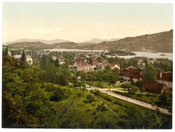 Framed Print : Portschach on Worthersee, Carinthia, Austro-Hungary Framed Print : Portschach on Worthersee, Carinthia, Austro-Hungary