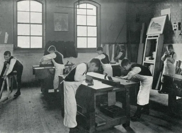 Framed Print : Portslade Industrial School - Carpentry Workshop Framed Print : Portslade Industrial School - Carpentry Workshop