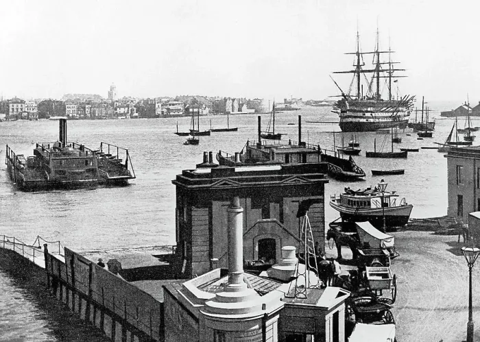 Framed Print : Portsmouth Ferry Victorian period Framed Print : Portsmouth Ferry Victorian period