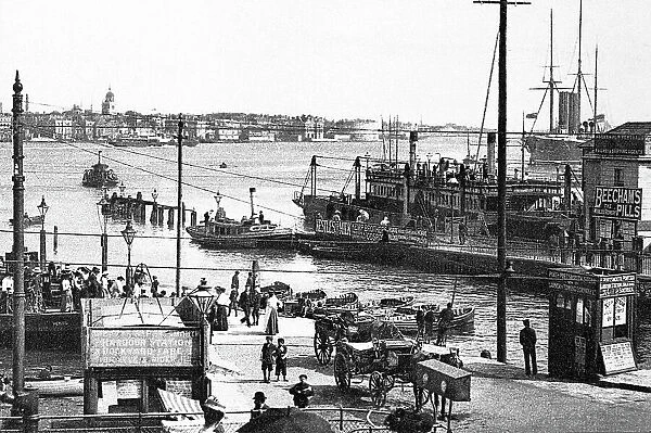 Portsmouth Harbour and Floating Bridge early 1900s