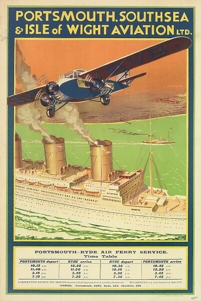 Vintage Portsmouth Isle of Wight Air Ferry Poster Print A3/A4 