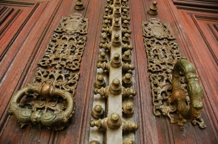 Framed Print : Portugal. Evora. Cathedral of Virgin Mary. Door. Detail Framed Print : Portugal. Evora. Cathedral of Virgin Mary. Door. Detail