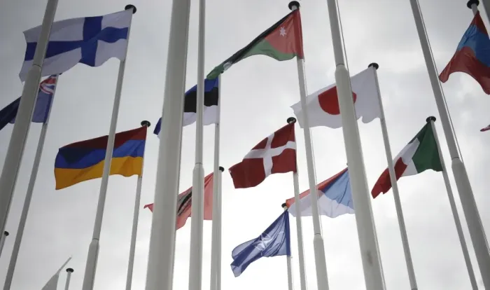 Framed Print : PORTUGAL. Lisbon. Flags of NATO (North Atlantic Framed Print : PORTUGAL. Lisbon. Flags of NATO (North Atlantic