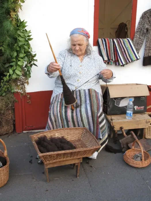 Framed Print : Portugal, Madeira, Funchal: Peasant woman spinning wool Framed Print : Portugal, Madeira, Funchal: Peasant woman spinning wool