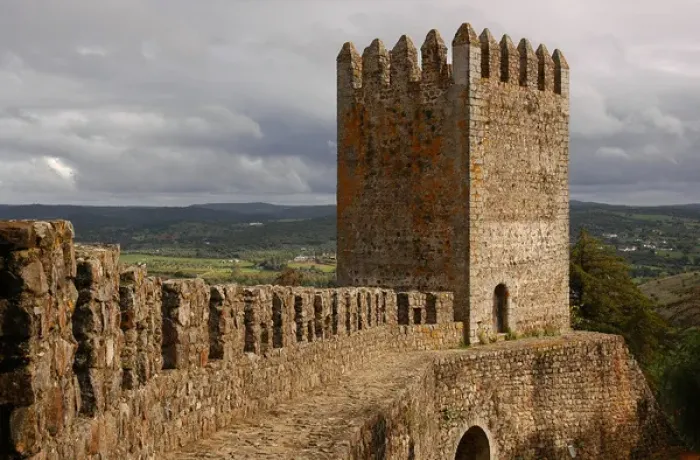 Framed Print : Portugal. Montemor-o-Novo. Walls of the Castle. Built in 13 Framed Print : Portugal. Montemor-o-Novo. Walls of the Castle. Built in 13