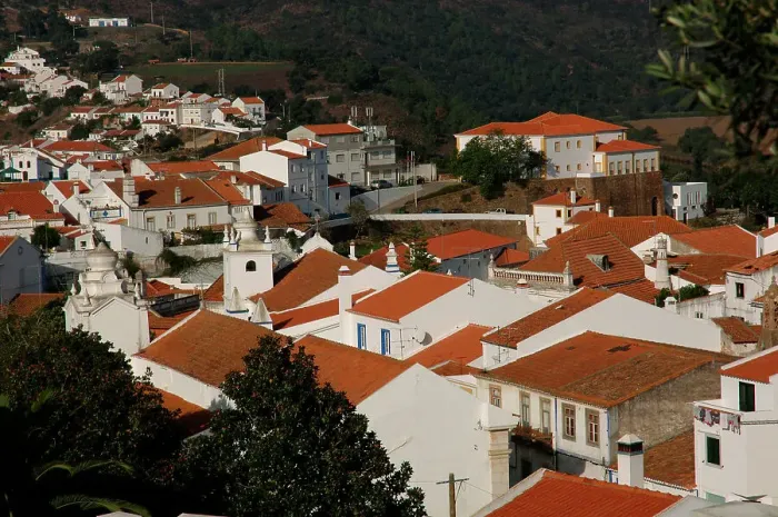Framed Print : Portugal, Odemira. Panoramic view of the town Framed Print : Portugal, Odemira. Panoramic view of the town