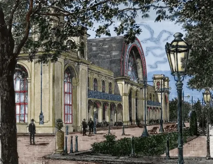 Framed Print : Portugal. Porto. Crystal Palace. Engraving by Llonch. La Il Framed Print : Portugal. Porto. Crystal Palace. Engraving by Llonch. La Il