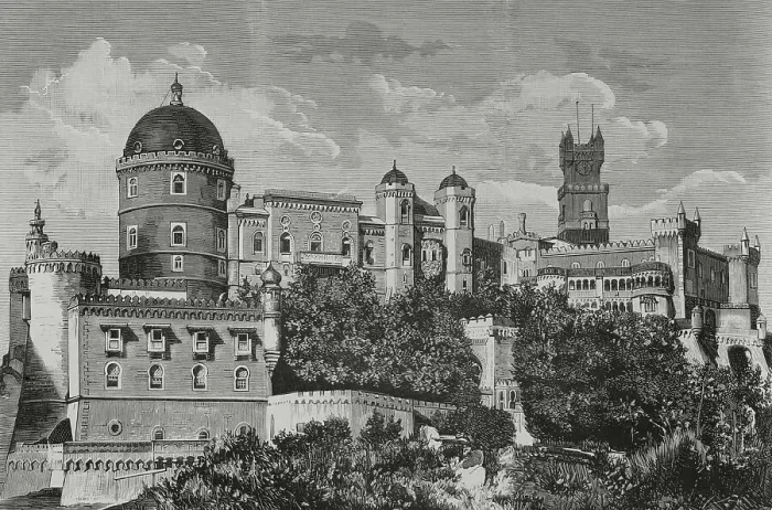 Framed Print : Portugal, Sintra. Exterior view of Pena Palace Framed Print : Portugal, Sintra. Exterior view of Pena Palace