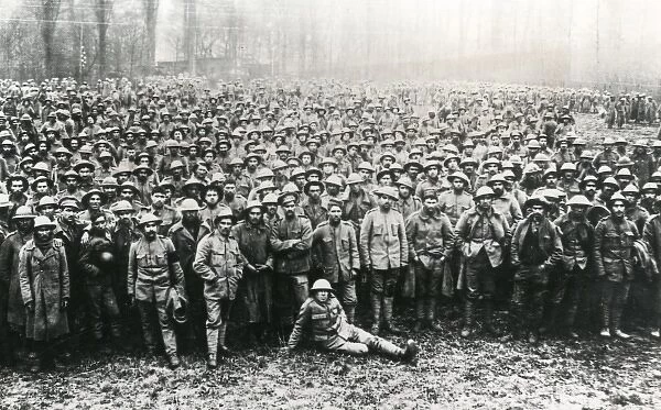Portuguese prisoners at collecting station, WW1