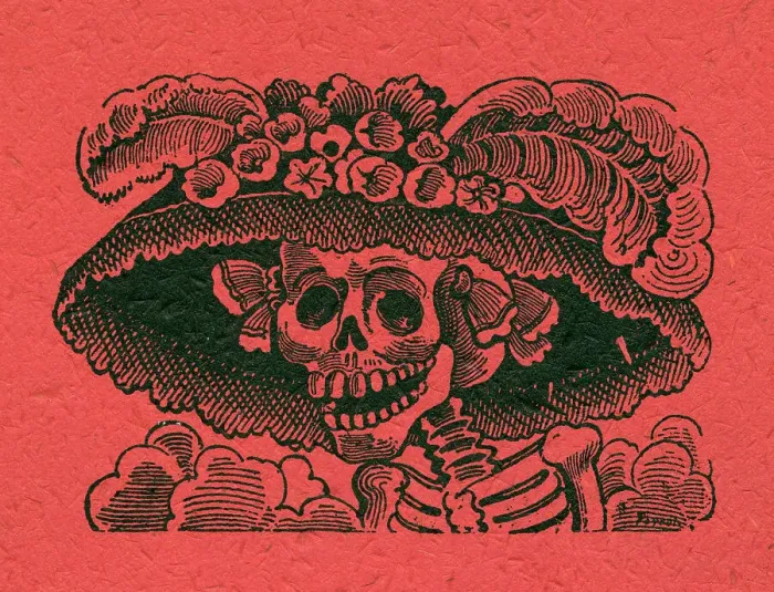 Framed Print : Posada, Calavera of the Female Dandy, Mexico Framed Print : Posada, Calavera of the Female Dandy, Mexico