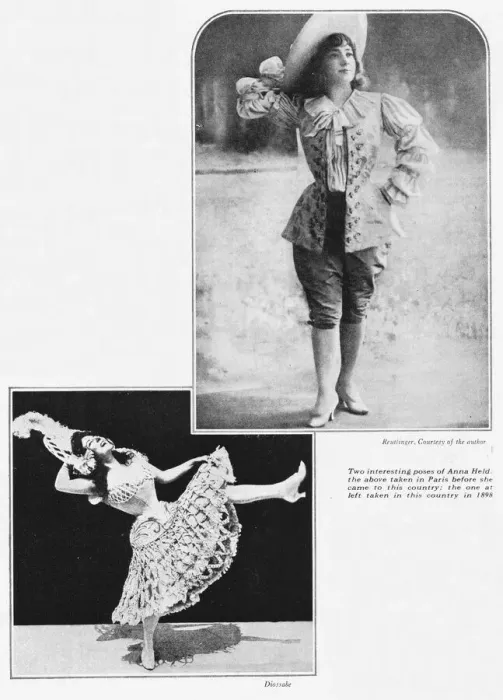 Framed Print : Two poses of Anna Held taken in Paris before she Framed Print : Two poses of Anna Held taken in Paris before she