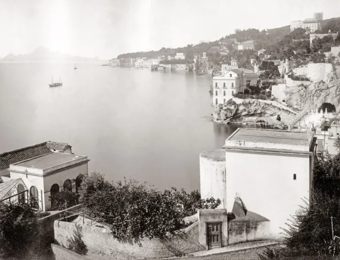 Framed Print : Posillipo, coastal view, near Naples, Italy, c. 1870 Framed Print : Posillipo, coastal view, near Naples, Italy, c. 1870