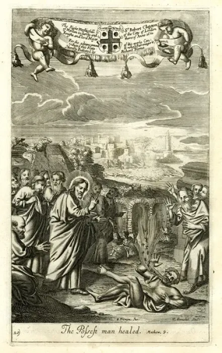 Framed Print : The possessed man healed by Jesus Framed Print : The possessed man healed by Jesus