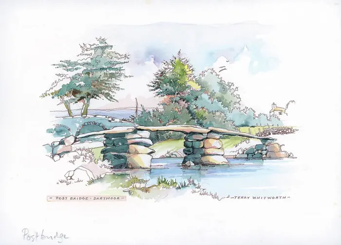 Framed Print : Post Bridge, Dartmoor Framed Print : Post Bridge, Dartmoor